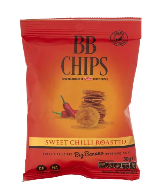BB Chips Sweet Plantain Chips Chilli – Red – SINGLE, 1 item