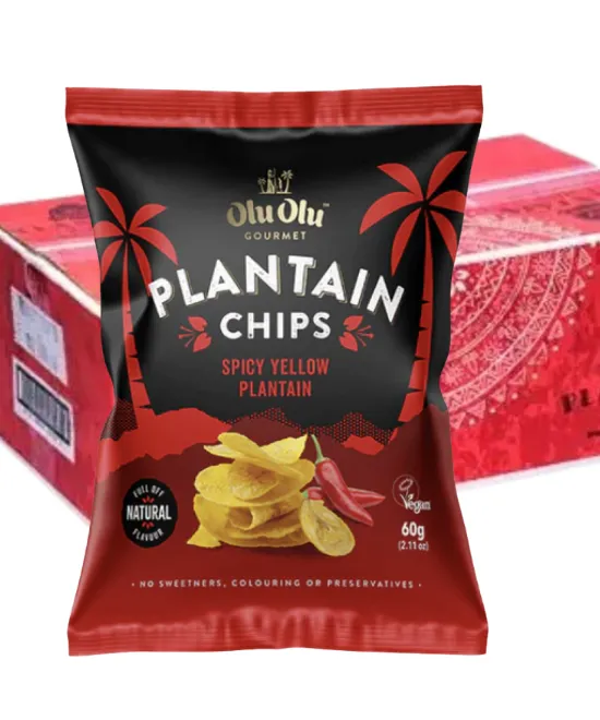 Olu Olu Plantain Chips Chilli x 24 – Red Oluolu, Pack of 24