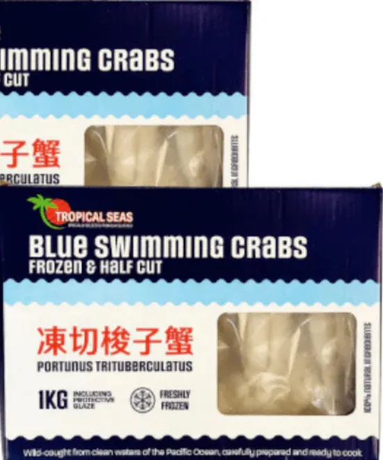 Blue Swimming Crab Cut 1kg – Frozen, 1kg