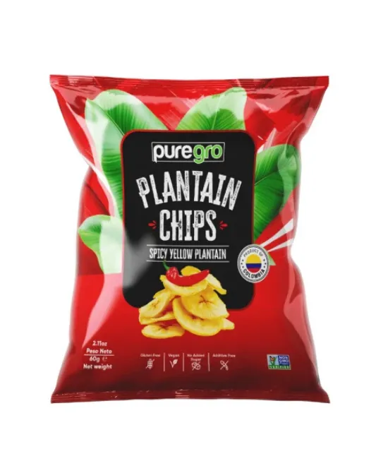 Puregro Plantain chips with Chilli RED 60g, 60g