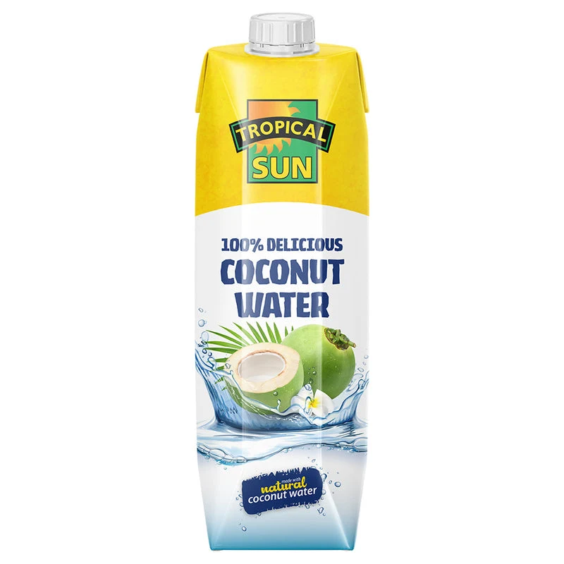 Tropical Sun Coconut Water 100% Delicious - Carton, 1 L